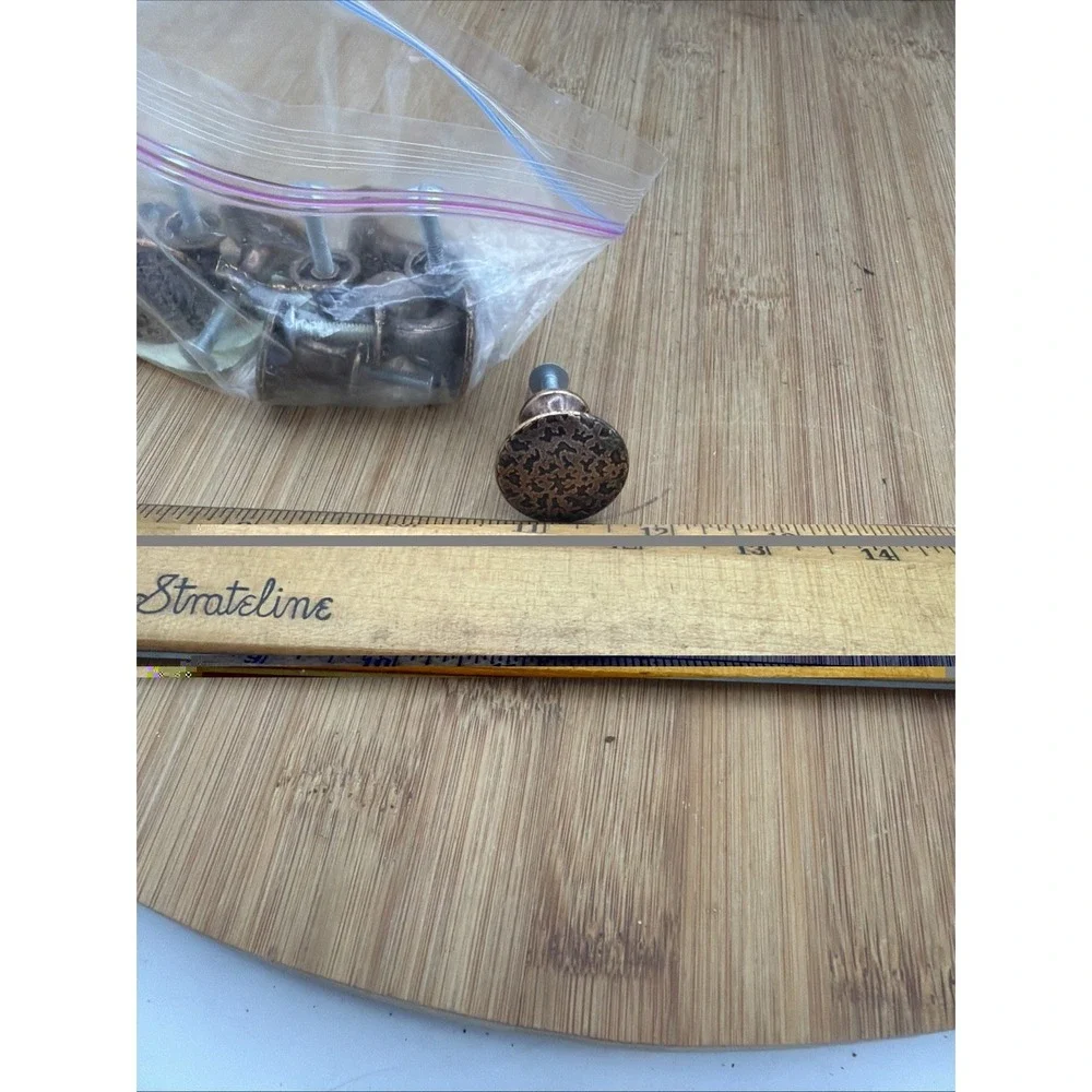 Aged Hammered‎ Copper Cabinet Knob Round Drawer Antique Style Set Of 10 Knobs